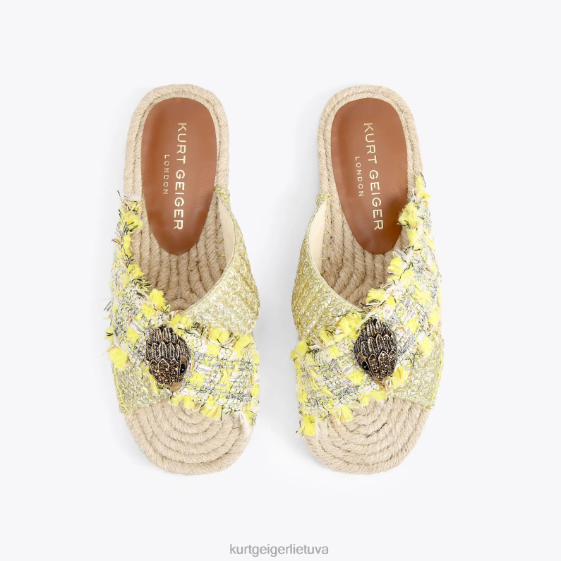 Kurt Geiger moterys Londono Kensingtono espadrilė T2T28445 geltona | avalynė