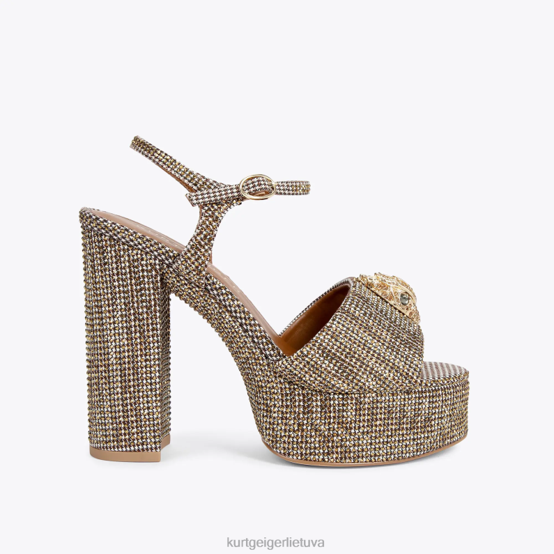 Kurt Geiger moterys Londono Kensington platformos sandalai T2T28334 smėlio spalvos | avalynė