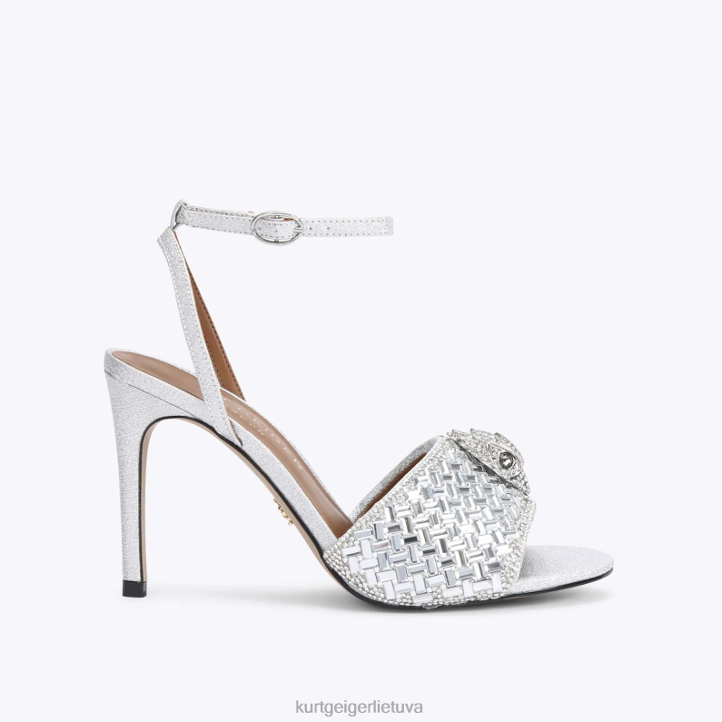 Kurt Geiger moterys Londono kensingtono sandalai T2T28412 sidabro derinys | avalynė