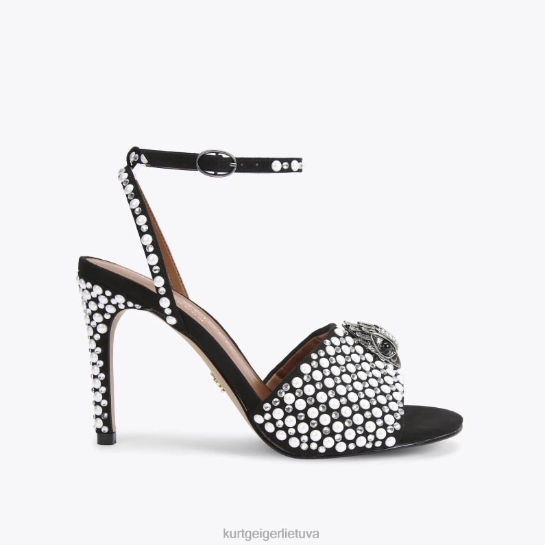 Kurt Geiger moterys Londono kensingtono sandalai T2T28420 juoda balta | avalynė