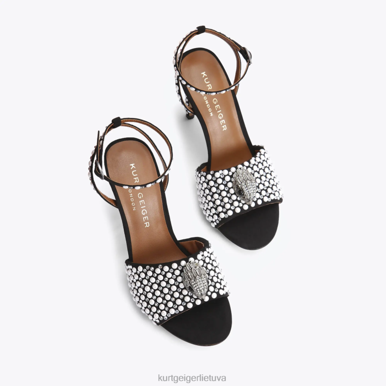 Kurt Geiger moterys Londono kensingtono sandalai T2T28420 juoda balta | avalynė