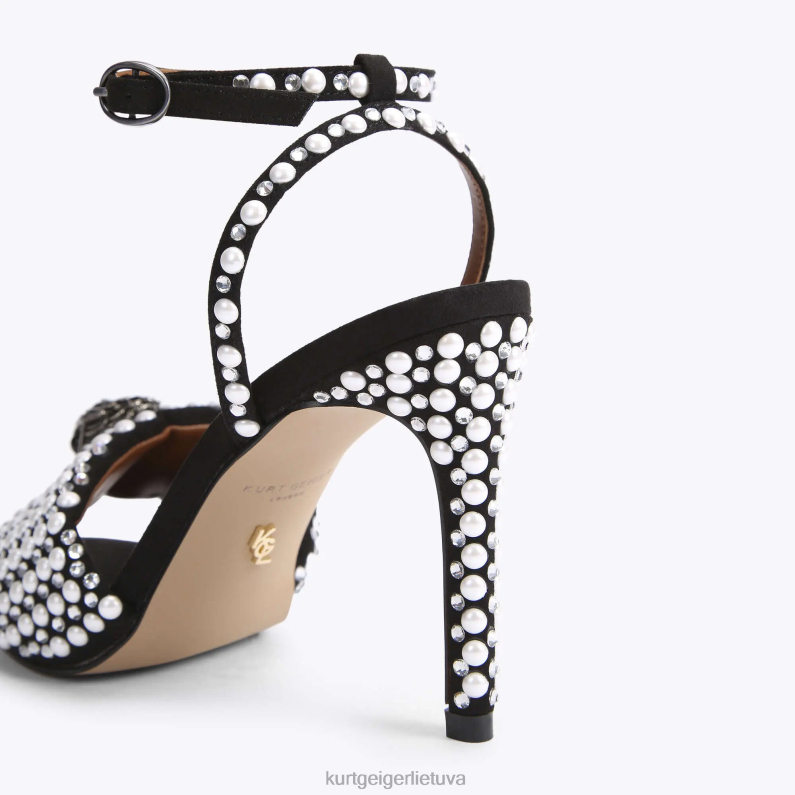 Kurt Geiger moterys Londono kensingtono sandalai T2T28420 juoda balta | avalynė