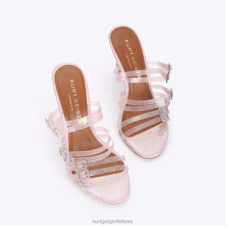 Kurt Geiger moterys Londono pierra vinilo mulas T2T28380 blyškiai rožinė | avalynė