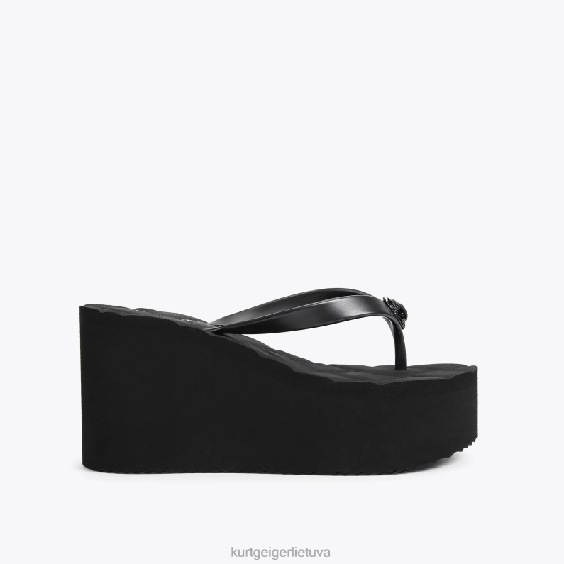 Kurt Geiger moterys Londono Kensingtono šlepetės pleištas T2T28434 juodas | avalynė
