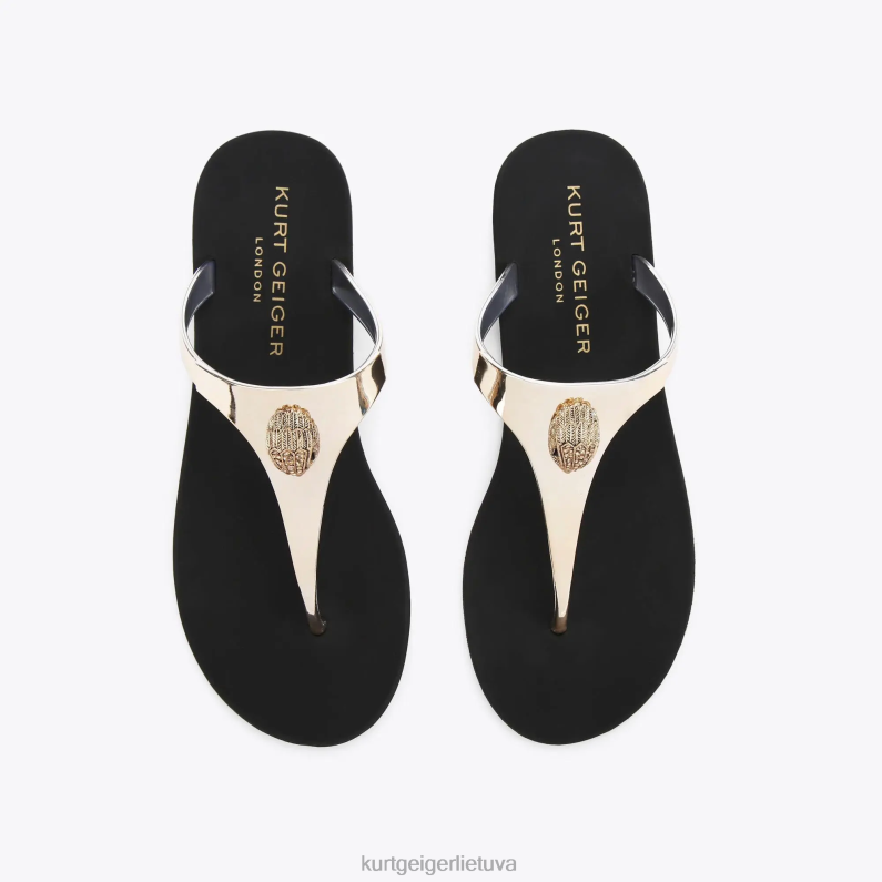 Kurt Geiger moterys Londono Maddisono t-baras T2T28429 auksas | avalynė