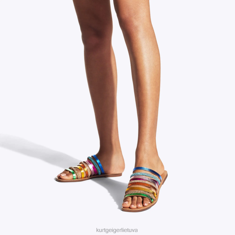 Kurt Geiger moterys Londono ramunė vaivorykštė T2T28222 metalo derinys | avalynė