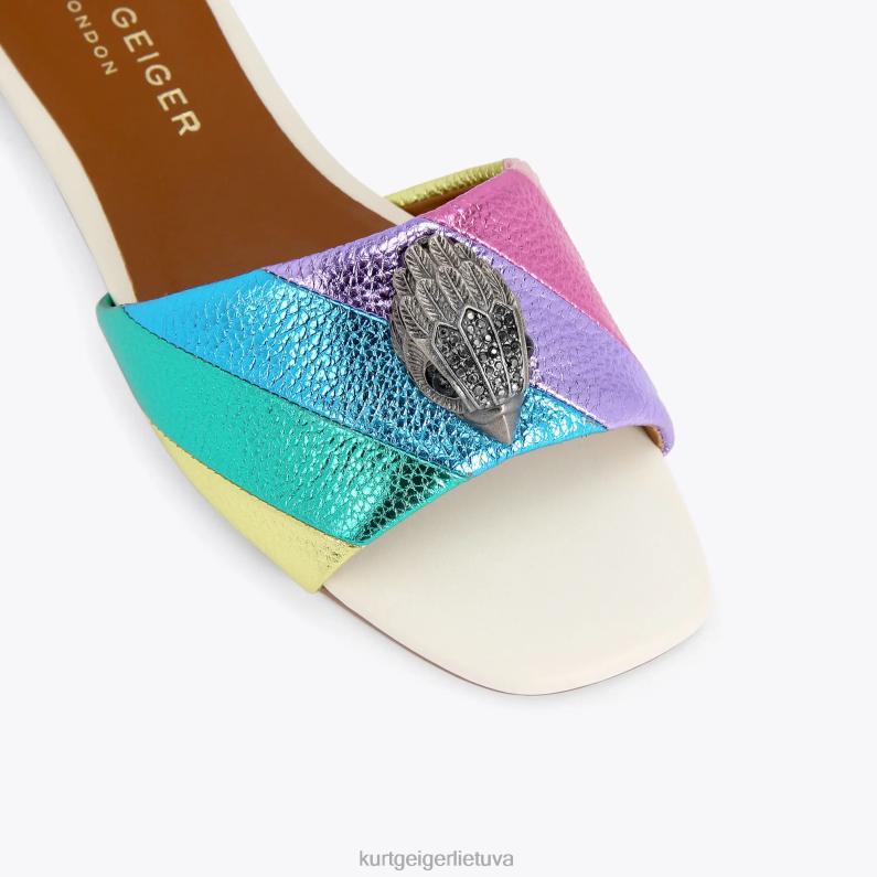 Kurt Geiger moterys london Kensington plokščios basutės T2T28225 metalo derinys | avalynė