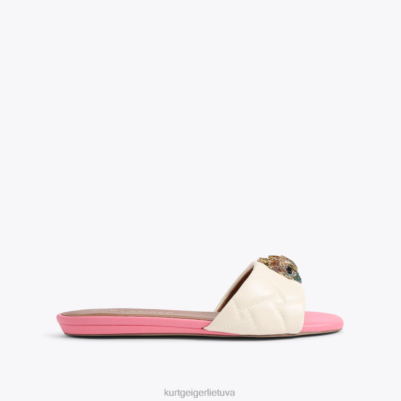 Kurt Geiger moterys london Kensington plokščios basutės T2T28348 kaulų derinys | avalynė