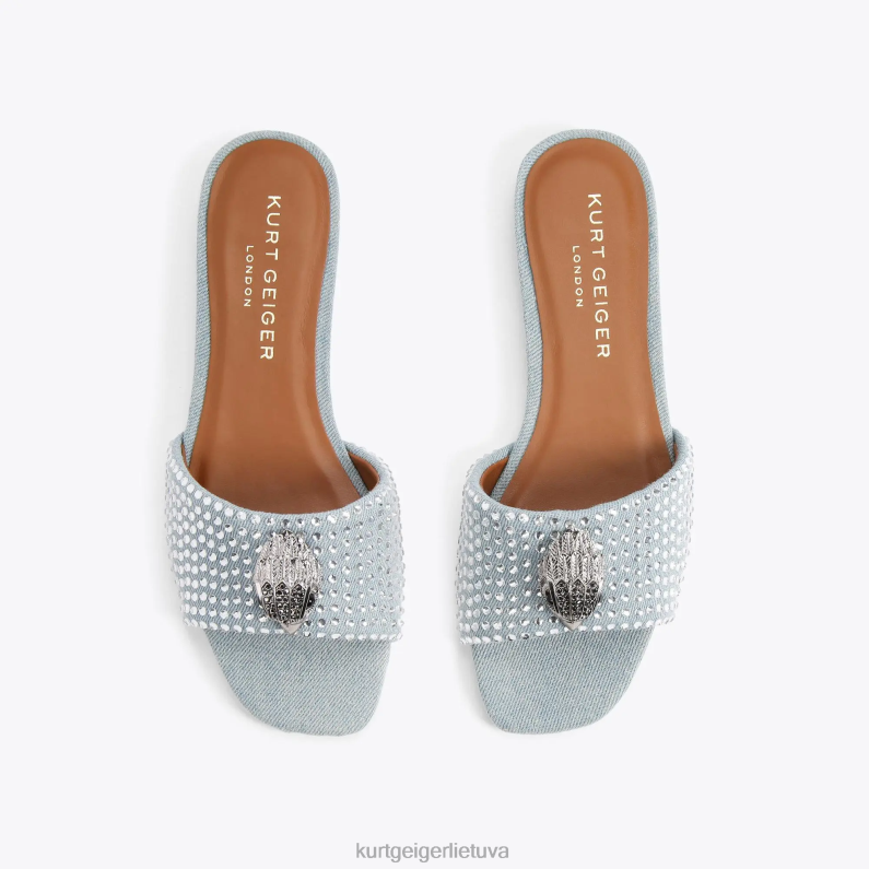 Kurt Geiger moterys london Kensington plokščios basutės T2T28349 mėlyna kita | avalynė