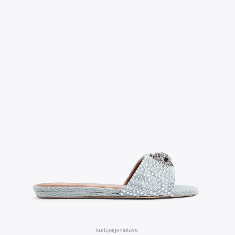 Kurt Geiger moterys london Kensington plokščios basutės T2T28349 mėlyna kita | avalynė