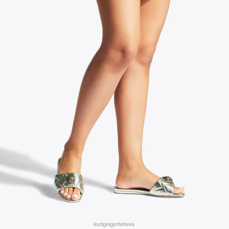 Kurt Geiger moterys london Kensington plokščios basutės T2T28350 auksas | avalynė