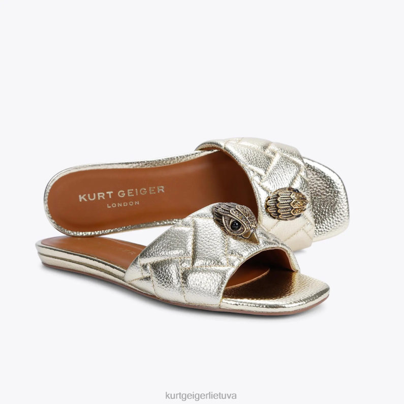 Kurt Geiger moterys london Kensington plokščios basutės T2T28350 auksas | avalynė