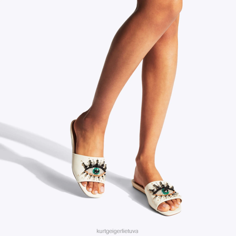 Kurt Geiger moterys londono akimis plokščias sandalas T2T28353 kaulų | avalynė