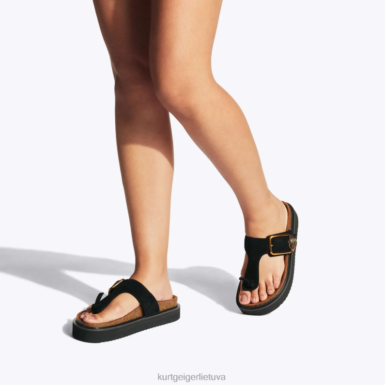 Kurt Geiger moterys londono erelio sagties t-baro čiuožyklos T2T28441 juodas | avalynė