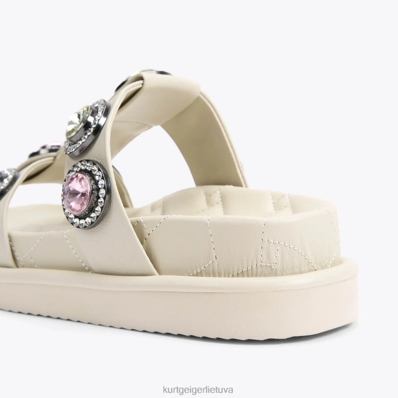 Kurt Geiger moterys londono orson krištolo sandalai T2T28428 kaulų derinys | avalynė