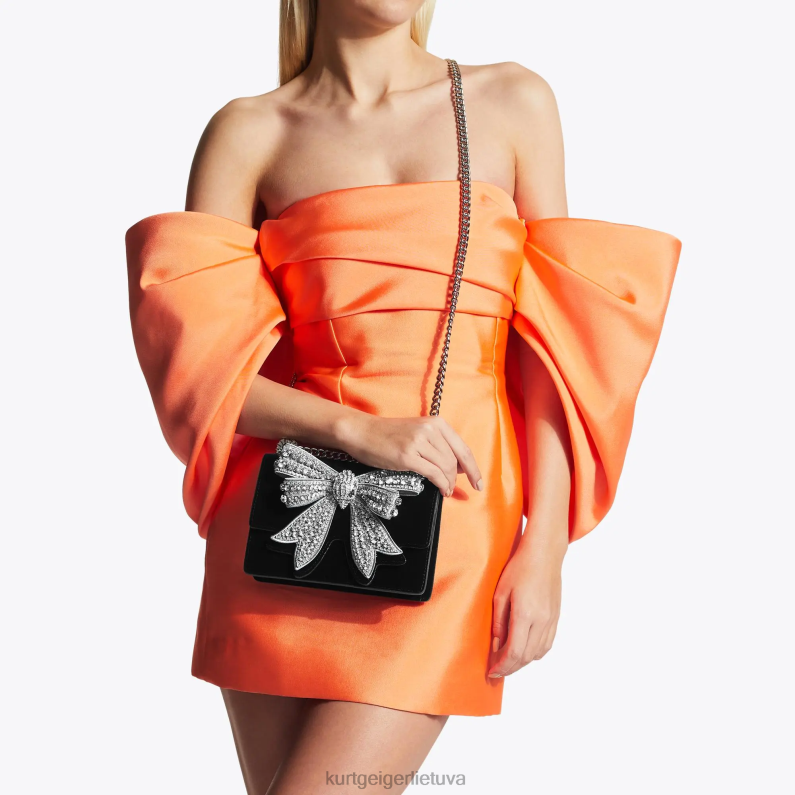 Kurt Geiger moterys london Shoreditch mažas kryžius kūnas T2T28124 juoda balta | krepšiai