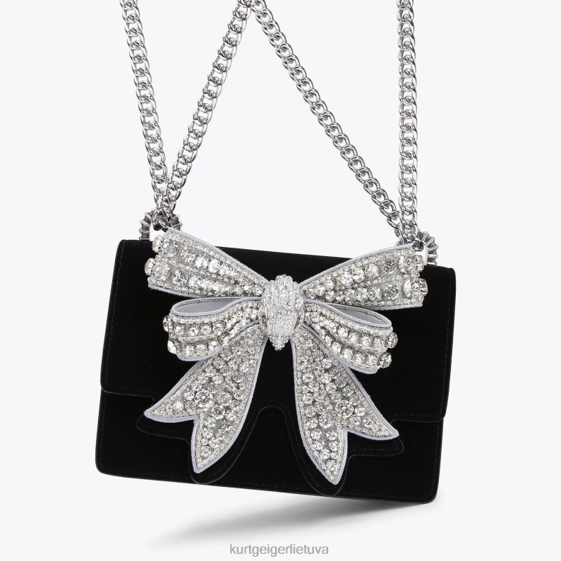 Kurt Geiger moterys london Shoreditch mažas kryžius kūnas T2T28124 juoda balta | krepšiai