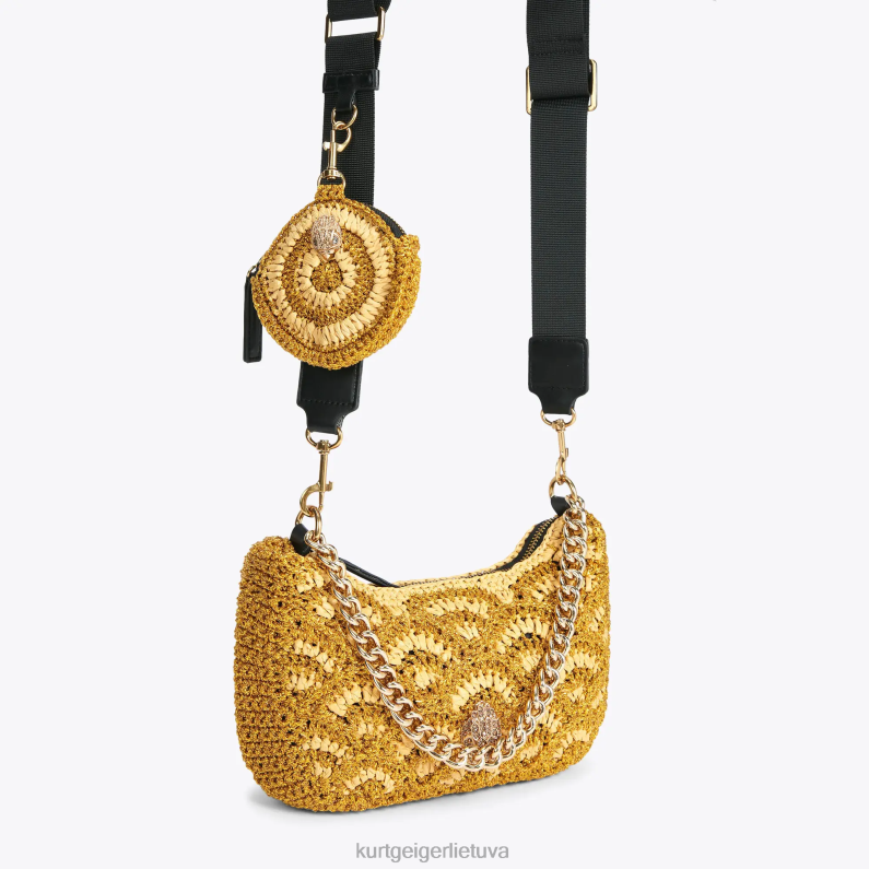 Kurt Geiger moterys londono nėrimo multi crossbody T2T28471 auksas | krepšiai