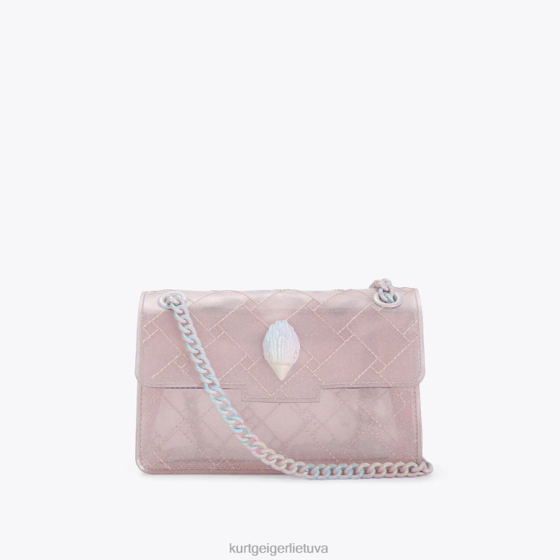 Kurt Geiger moterys Londono blizgantis mini Kensingtonas T2T2866 blyškiai rožinė | krepšiai