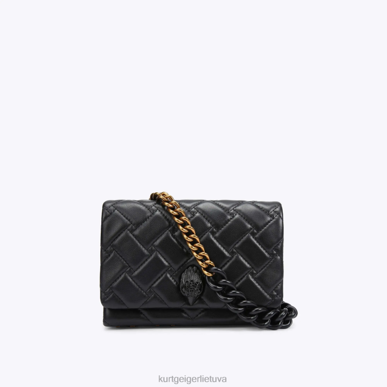 Kurt Geiger moterys Londono mini Kensingtonas T2T2888 juodas derinys | krepšiai