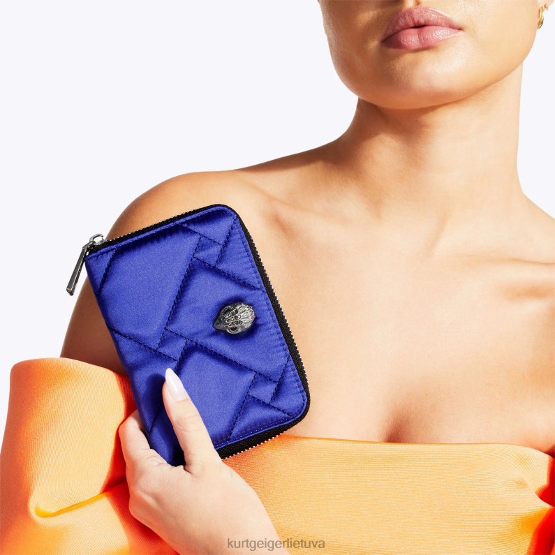 Kurt Geiger moterys Londonas maža nailono piniginė su užtrauktuku T2T28559 mėlyna | krepšiai