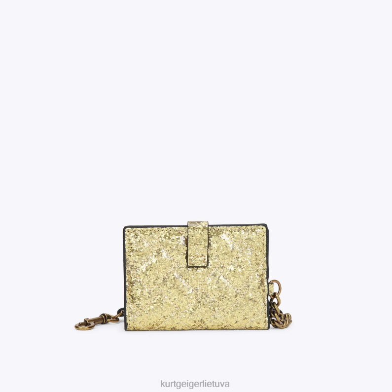 Kurt Geiger moterys Londono veidrodinė kortelė Kensington T2T28566 auksas | krepšiai