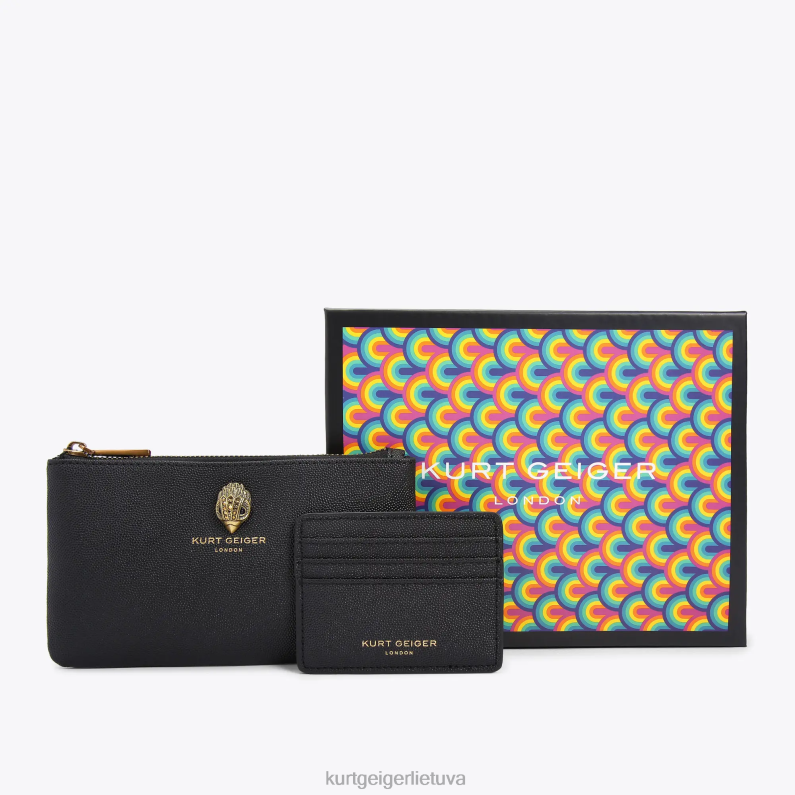 Kurt Geiger moterys londono erelio maišelio dovanų rinkinys T2T28500 juodas | krepšiai