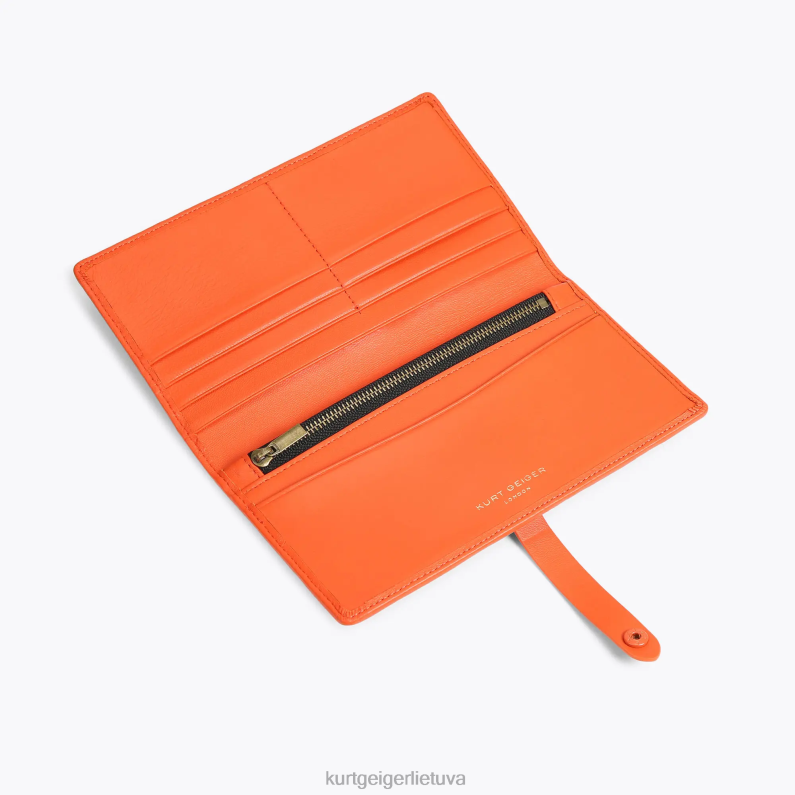Kurt Geiger moterys londono odinė minkšta piniginė T2T28275 oranžinė | krepšiai