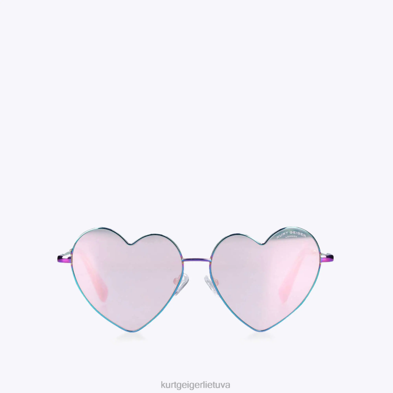 Kurt Geiger moterys Londono metaliniai širdies akiniai nuo saulės T2T28467 metalo derinys | priedai