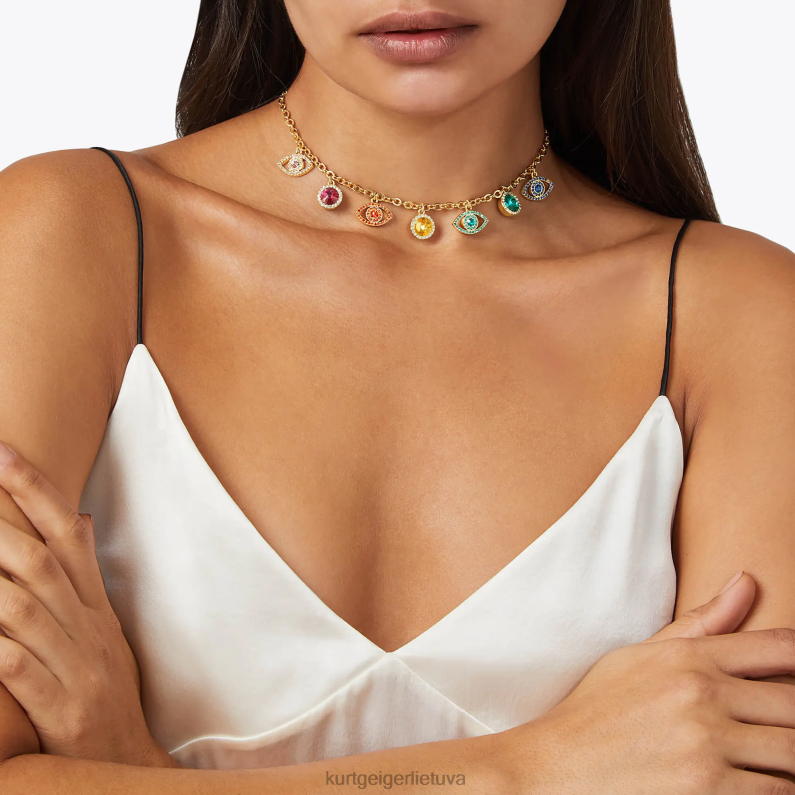 Kurt Geiger moterys Londono blogio akies krištolo karoliai T2T28589 auksas | priedai