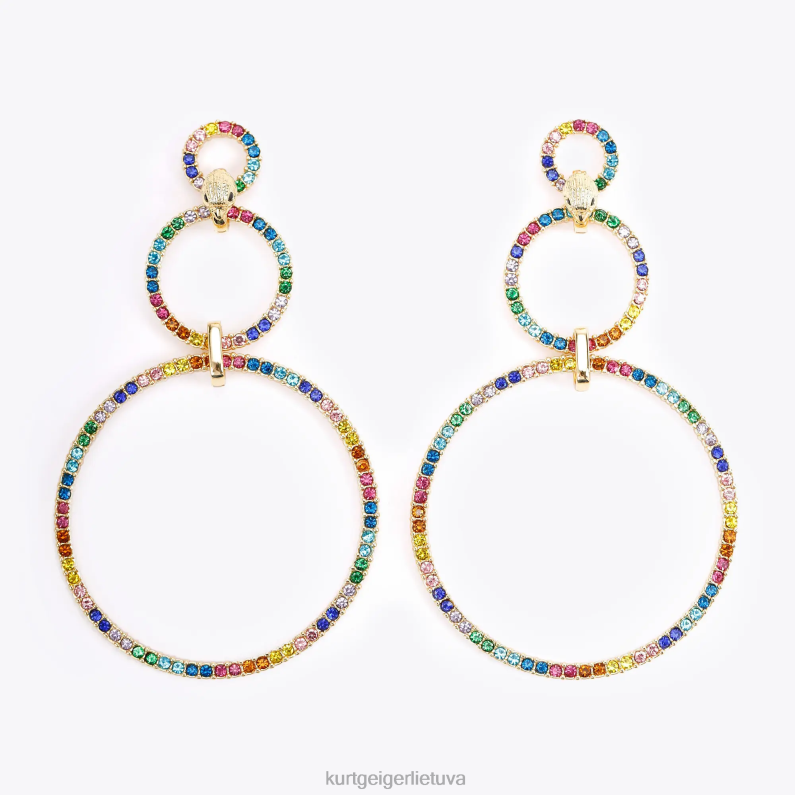 Kurt Geiger moterys Londono dvigubo apskritimo auskarai T2T28235 daug/kita | priedai