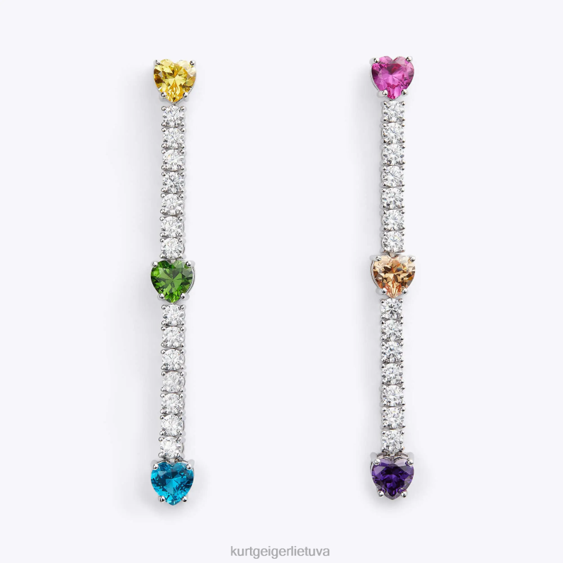 Kurt Geiger moterys Londono širdies linijinės T2T28552 sidabro derinys | priedai