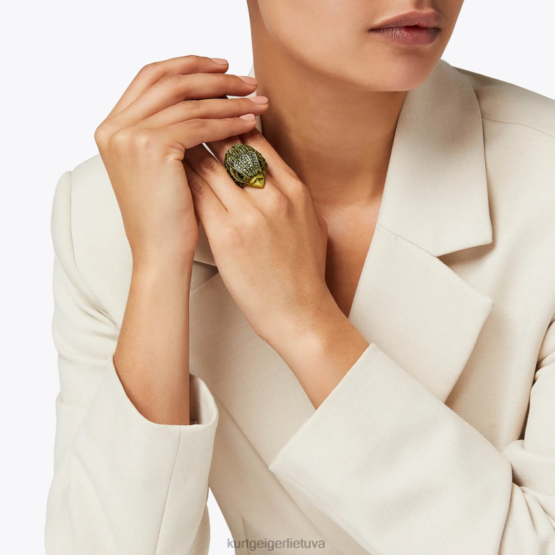 Kurt Geiger moterys london eagle xl stambus žiedas T2T28586 ginklinis metalas | priedai