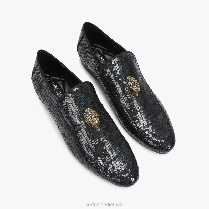 Kurt Geiger vyrų londono hugh erelio blizgučiai T2T28633 juoda žalia | avalynė