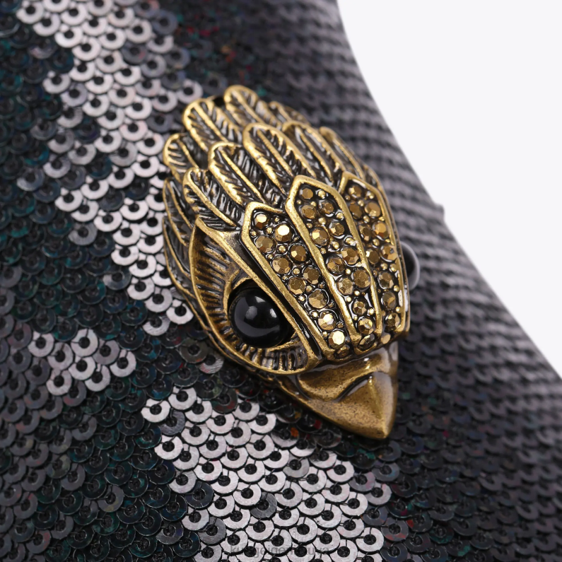 Kurt Geiger vyrų londono hugh erelio blizgučiai T2T28633 juoda žalia | avalynė